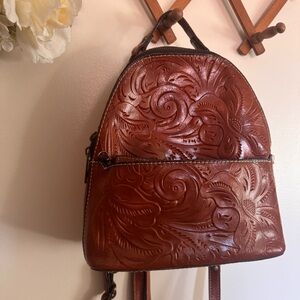 Patricia Nash // tooled leather convertible backpack with wallet